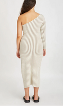 Load image into Gallery viewer, Cocoa Stripe One Shoulder Dress